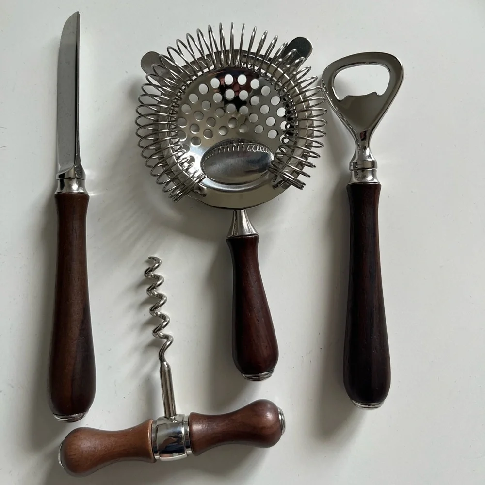 Williams Sonoma Rosewood Bar Tool Set Italy